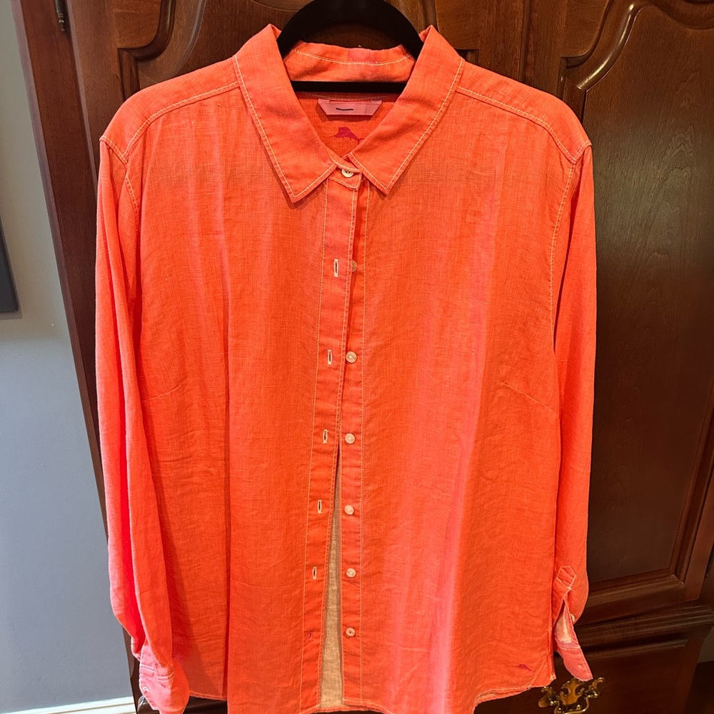Tommy Bahama women’s button down. Super pretty color and quality